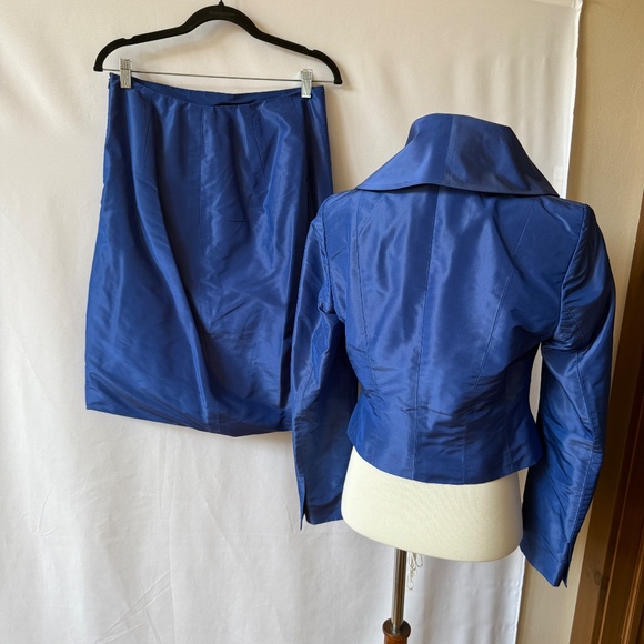 PAUW AMSTERDAM SILK BLAZER SKIRT SET LINED 1 US 6 ELEGANT WEDDING GUEST GLAMOUR - Picture 9 of 12